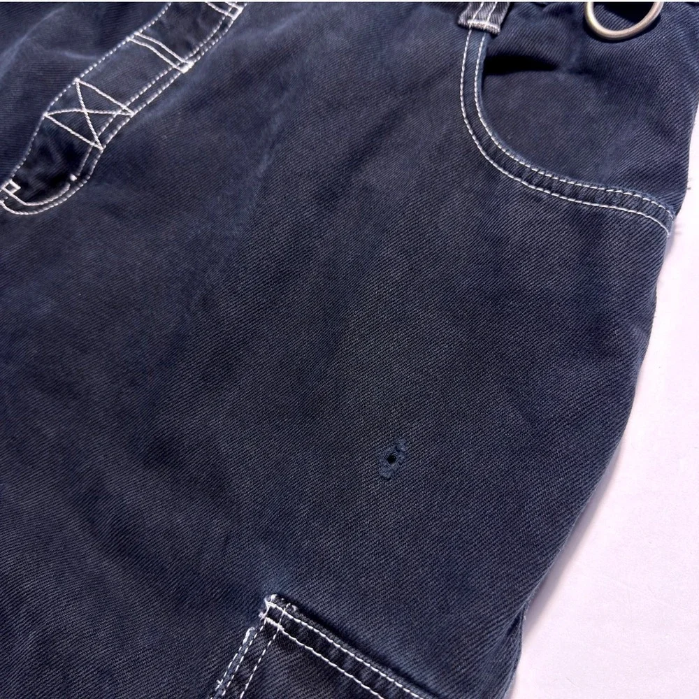 Vintage OTB Denim Jean Shorts Mens 36 Baggy Fit Jorts Black Skate Y2K 90s - Picture 5 of 8